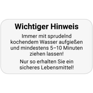 Etikett Wichtiger Hinweis